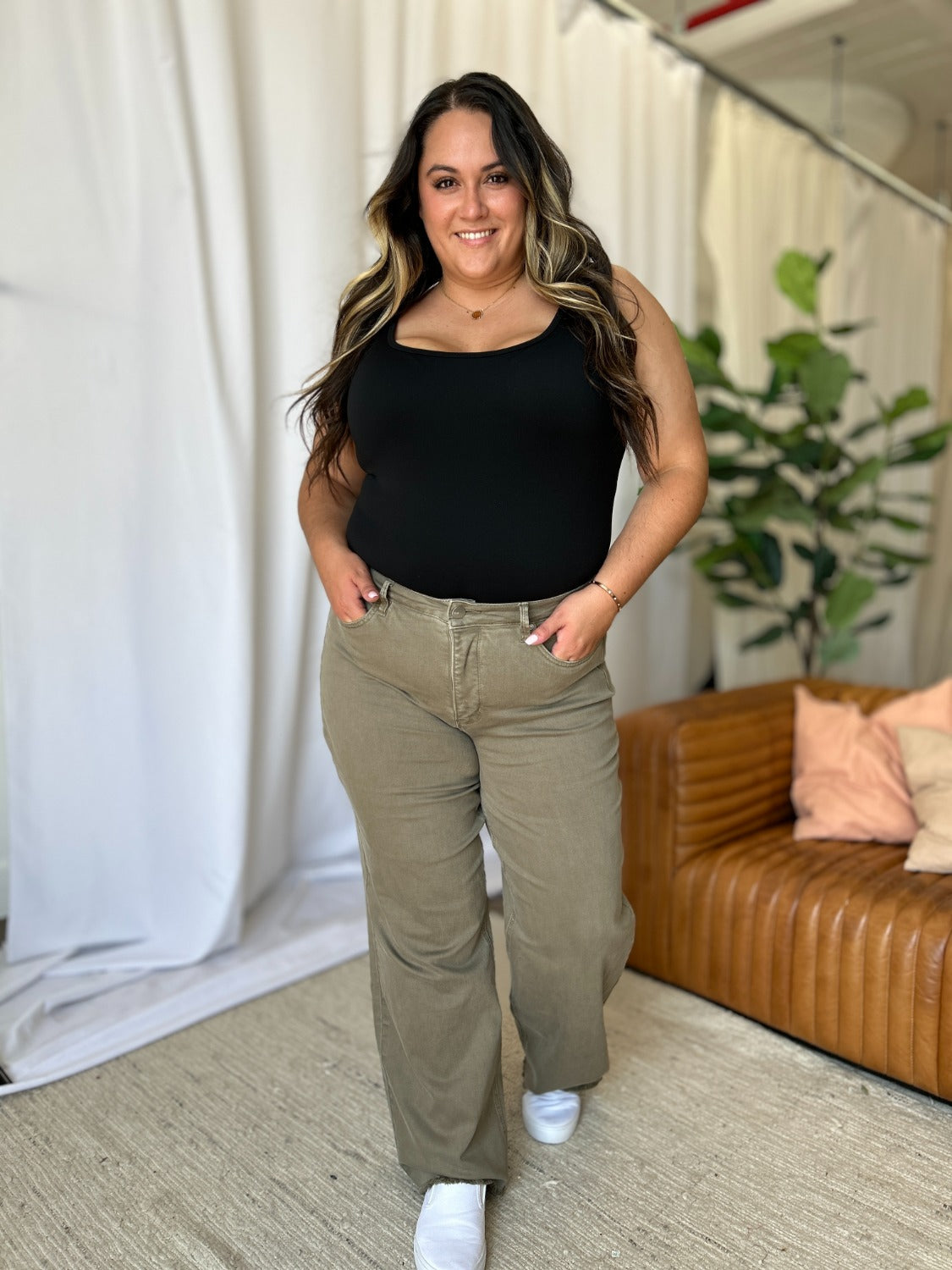 RFM Full Size High Rise Garment Dye Wide Leg  Jeans Trandify Deal