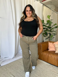 RFM Full Size High Rise Garment Dye Wide Leg  Jeans Trandify Deal