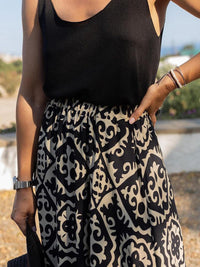 Geometric Elastic Waist Maxi Skirt Trandify deal