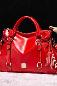 PU Leather Handbag with Tassels Trandify Deal