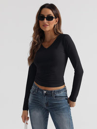 Lovelet V-Neck Long Sleeve T-Shirt Trandify Deal
