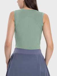Millennia Drawstring Ruched Wide Strap Active Tank Trandify deal