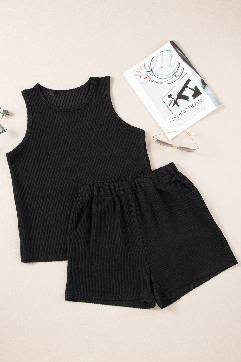 Round Neck Sleeveless Top and Shorts Set Trandify deal