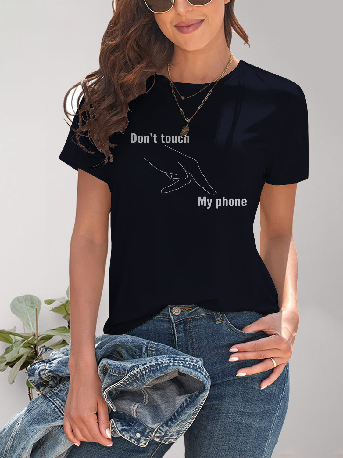 Graphic Round Neck Short Sleeve T-Shirt Trandify deal