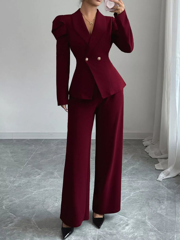 Women's Double Breasted Blazer & Pants Set | Regular & Petite