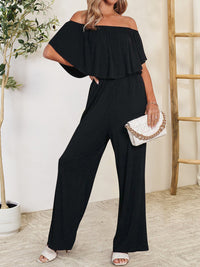 Elegant Floral Print Off-Shoulder Jumpsuit – Summer Party Wear – TrandifyDeal