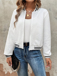 Zip Up Long Sleeve Jacket Trandify Deal