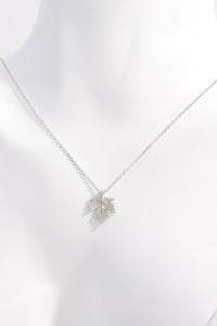 925 Sterling Silver Zircon Maple Leaf Necklace Trandify Deal