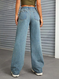 Distressed Wide Leg Jeans with Pockets Trandify Deal