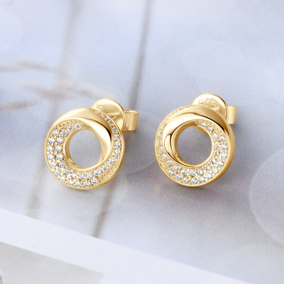 925 Sterling Silver Inlaid Moissanite Stud Earrings Trandify deal