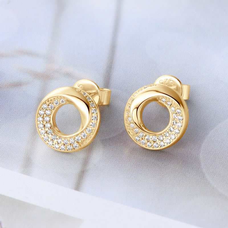 925 Sterling Silver Inlaid Moissanite Stud Earrings Trandify deal