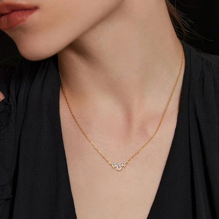 925 Sterling Silver Inlaid Moissanite Necklace Trandify Deal