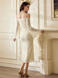 Trendy off-shoulder flowy dress for women – elegant & stylish