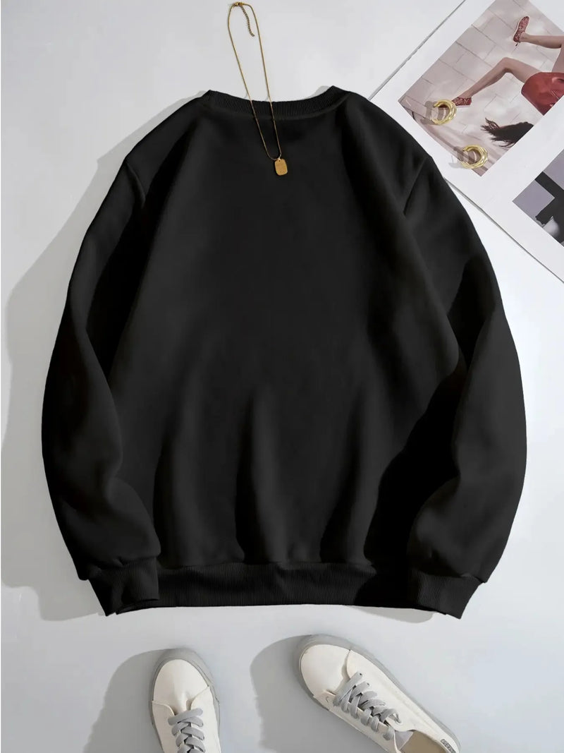 Plus Size Casual Loungewear – Cozy Butterfly Design Sweatshirt for Women