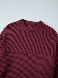 Women's Textured Knit Sweater - Waffle Crewneck