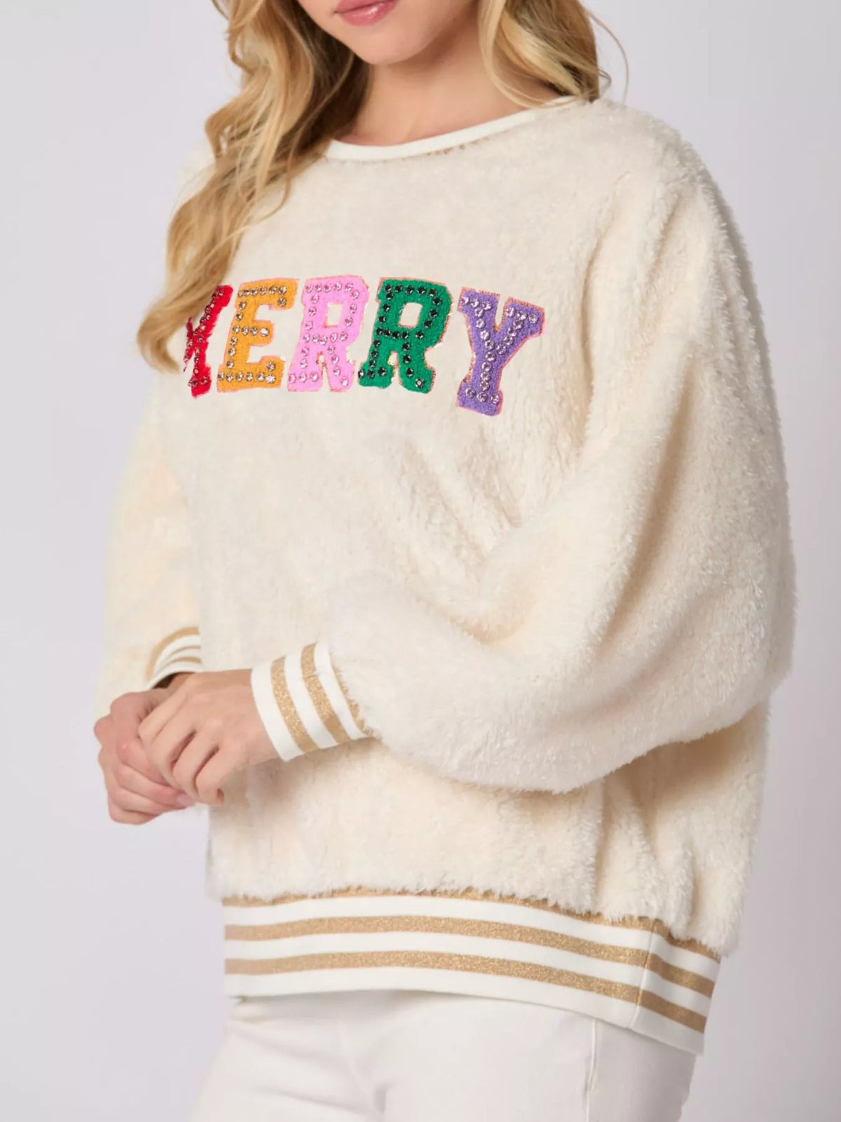 Rhinestone Christmas Sweatshirt - Iced Out Holiday Pullover