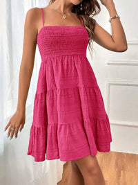 Women’s Sleeveless Tiered Dress – Lightweight Casual Smocked Cami Dress for Beach & Vacations