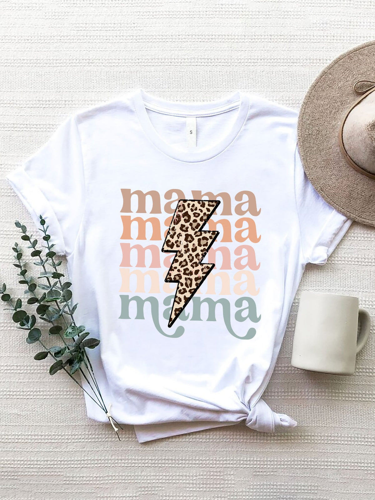 MAMA Round Neck Short Sleeve T-Shirt Trandify deal