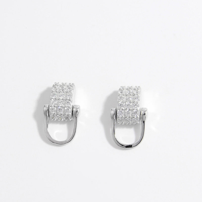 925 Sterling Silver Inlaid Zircon Earrings Trandify Deal