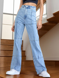 High Waist Straight Jeans with Pockets Trandify deal