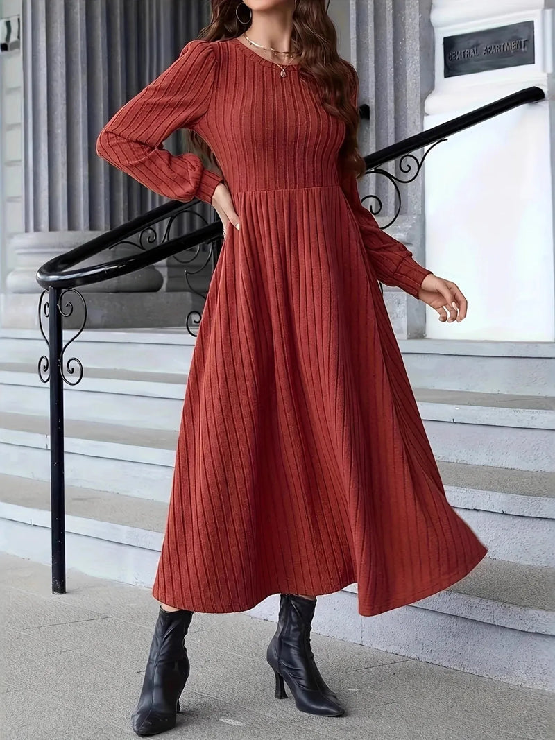 Women’s ribbed long sleeve sweater dress for fall winter | Cozy bodycon knit dress | Trendy casual outfit