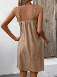 Ivy Lane Textured V-Neck Sleeveless Mini Cami Dress Trandify Deal