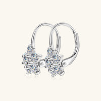 1.2 Carat 925 Sterling Silver Moissanite Flower Huggie Earrings Trandify Deal
