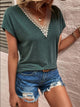 Full Size Lace Detail V-Neck Short Sleeve T-Shirt Trandify deal