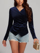 Ruched Surplice Long Sleeve Top Trandify Deal
