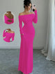 Sexy off-shoulder long sleeve bodycon maxi dress for women, perfect for night out and date nights
