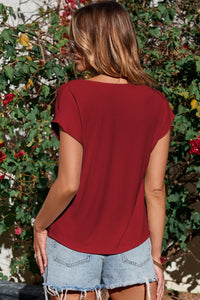Cowl Neck Short Sleeve T-Shirt Trandify deal
