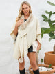 Fuzzy Trim Open Front Poncho Trandify deal