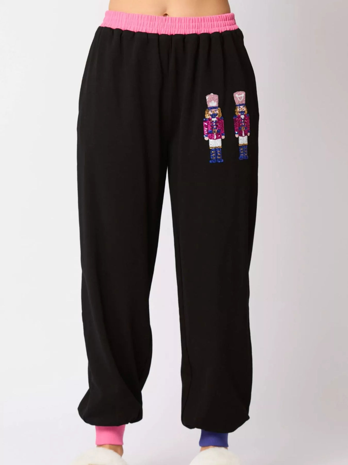 Women's Sequin Loungewear Set - Nutcracker Holiday Pajamas