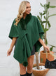 Fuzzy Trim Open Front Poncho Trandify deal