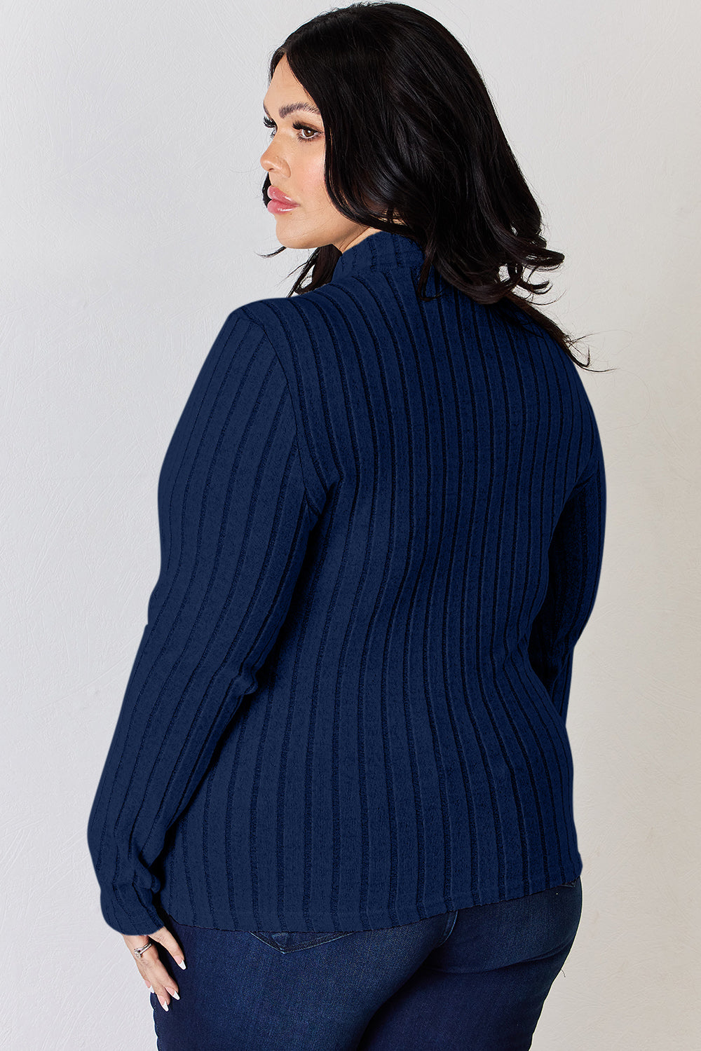 Basic Bae Full Size Ribbed Mock Neck Long Sleeve T-Shirt Trandify Deal