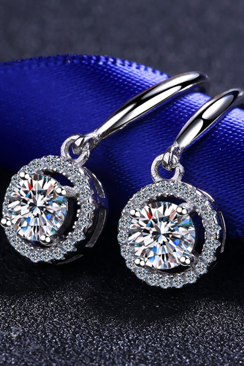1 Carat Moissanite 925 Sterling Silver Drop Earrings Trandify Deal