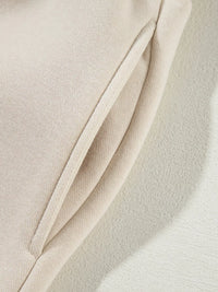 Women's Zip Up Jogger Set in Beige on model showing pockets