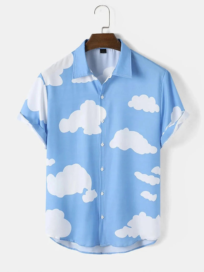Trendy Tropical Print Short Sleeve Shirt for Men – Breathable Plus Size Vacation Shirt