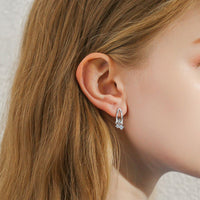 925 Sterling Silver Moissanite C-Hoop Earrings Trandify deal