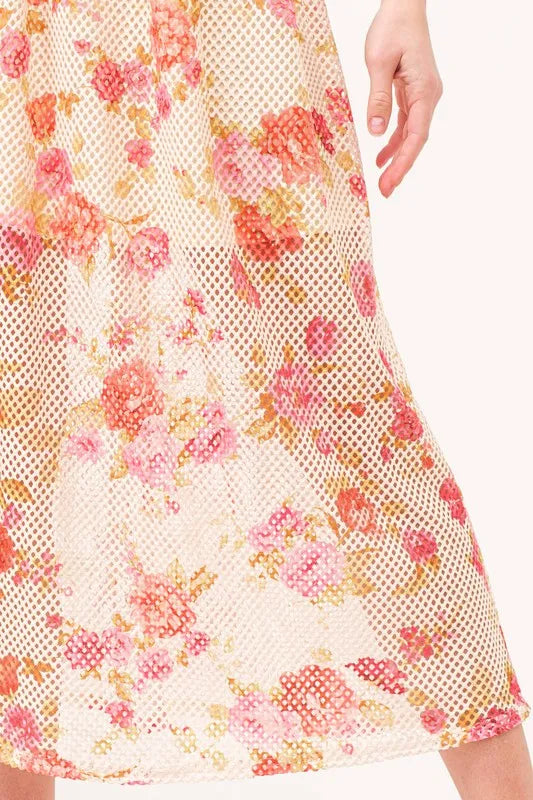 Floral fishnet midi dress for women – Trendy boho summer outfit – TrandifyDeal USA