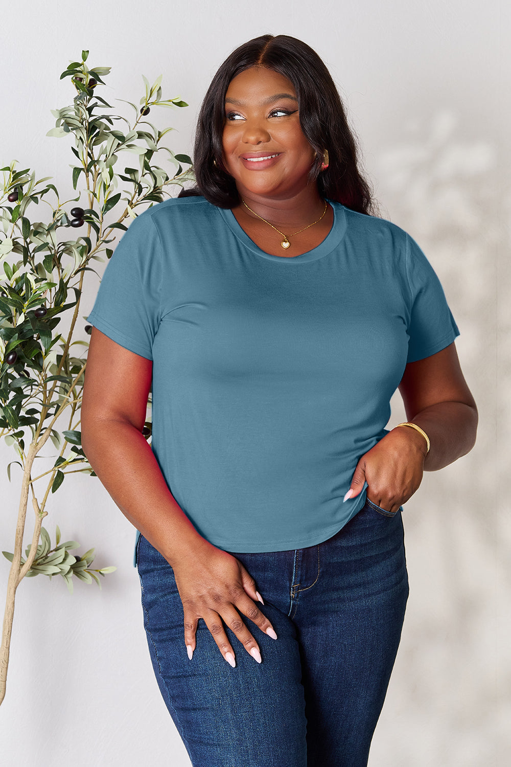 Basic Bae Full Size Round Neck Short Sleeve T-Shirt Trandify deal