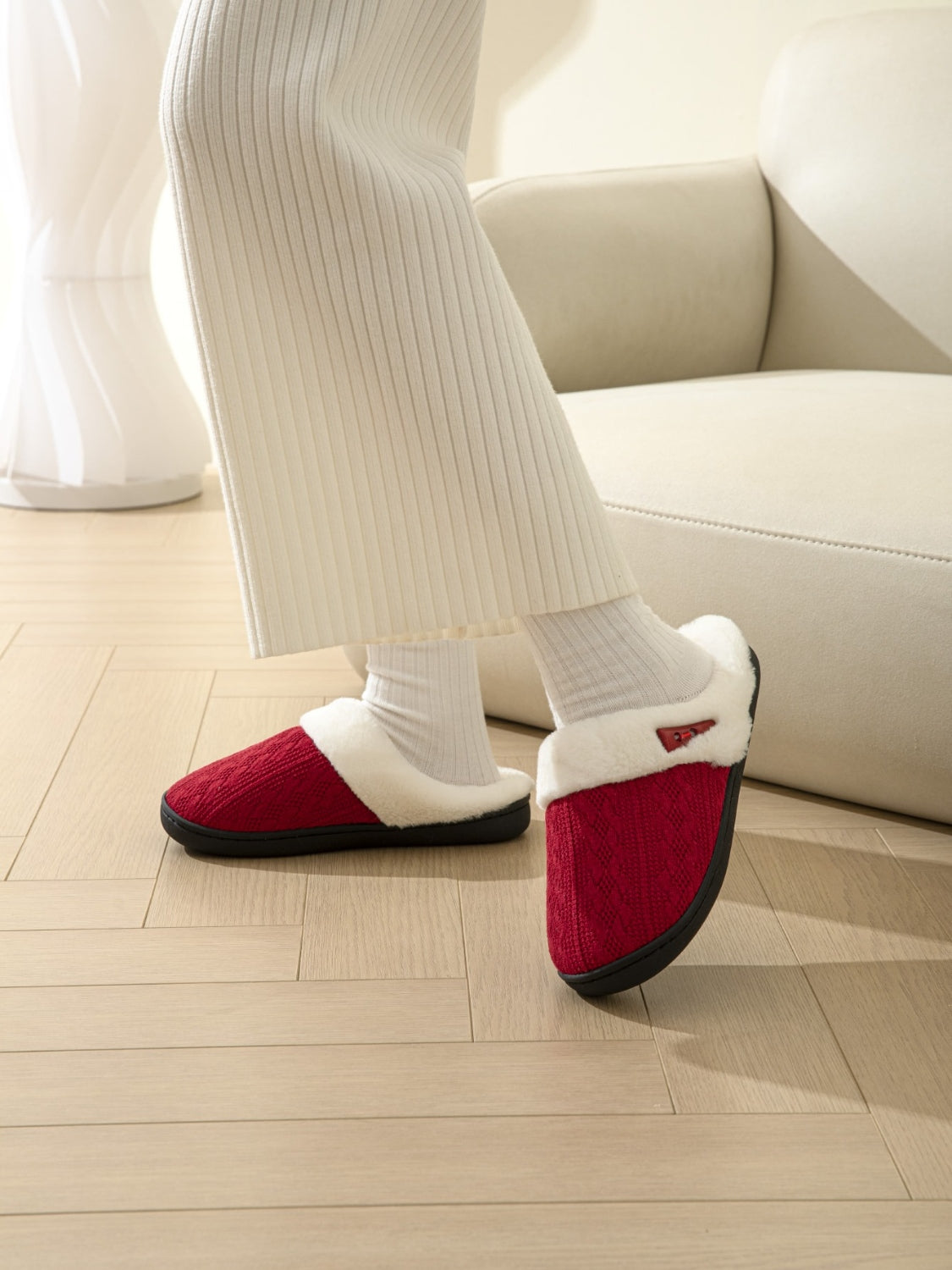 Horn Buckle Furry Texture Flat Slippers Trandify Deal