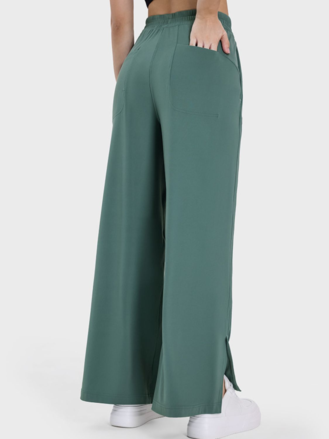 Millennia Slit Wide Leg Active Pants Trandify deal