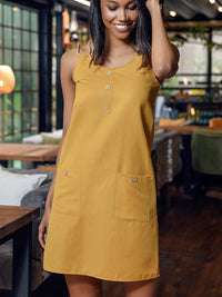 Round Neck Double Spaghetti Straps Mini Dress Trandify deal