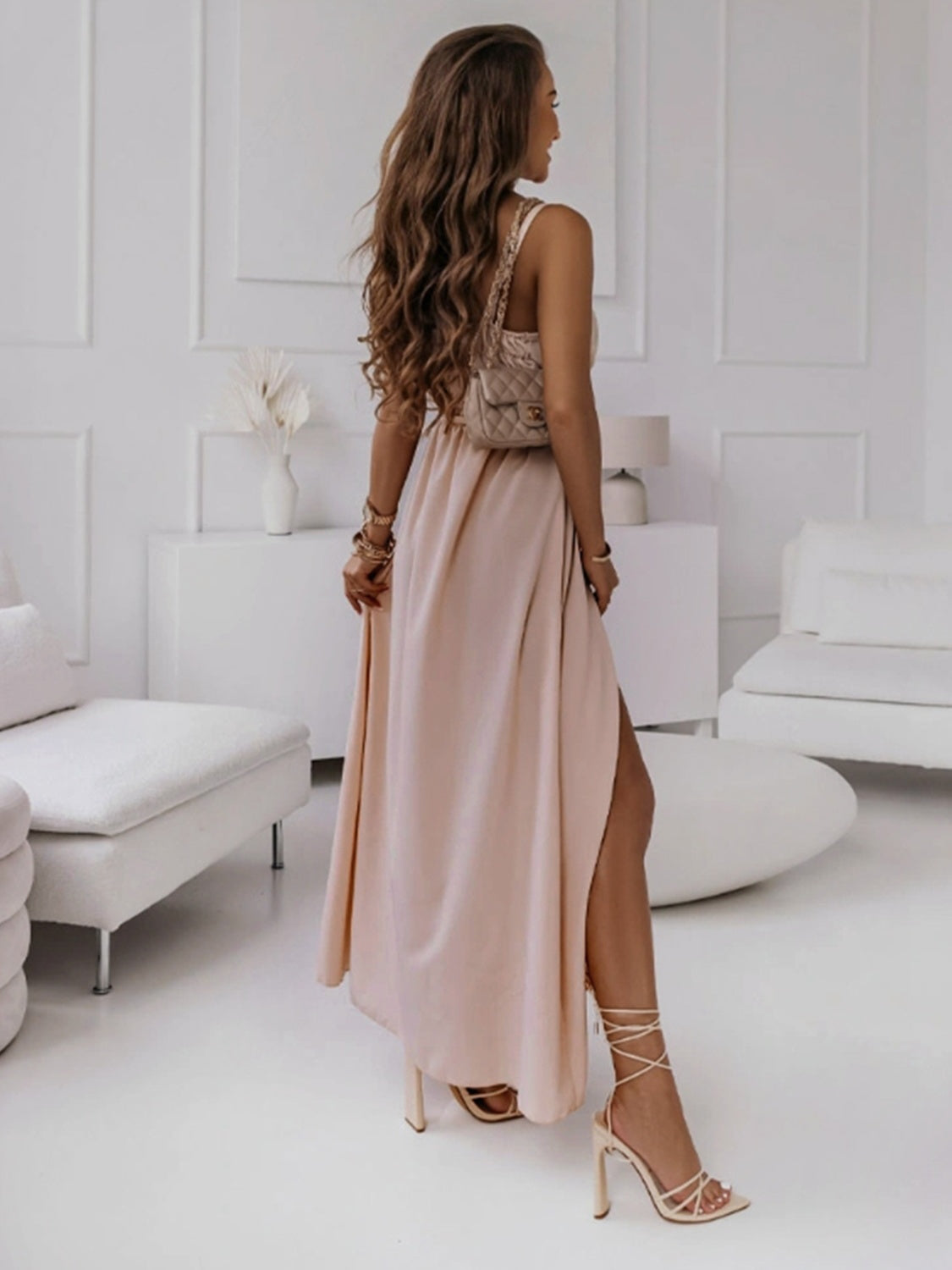 Honey Tied Surplice Sleeveless Midi Cami Dress Trandify deal