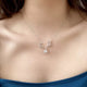 1 Ct Moissanite Deer Antler Necklace in Sterling Silver