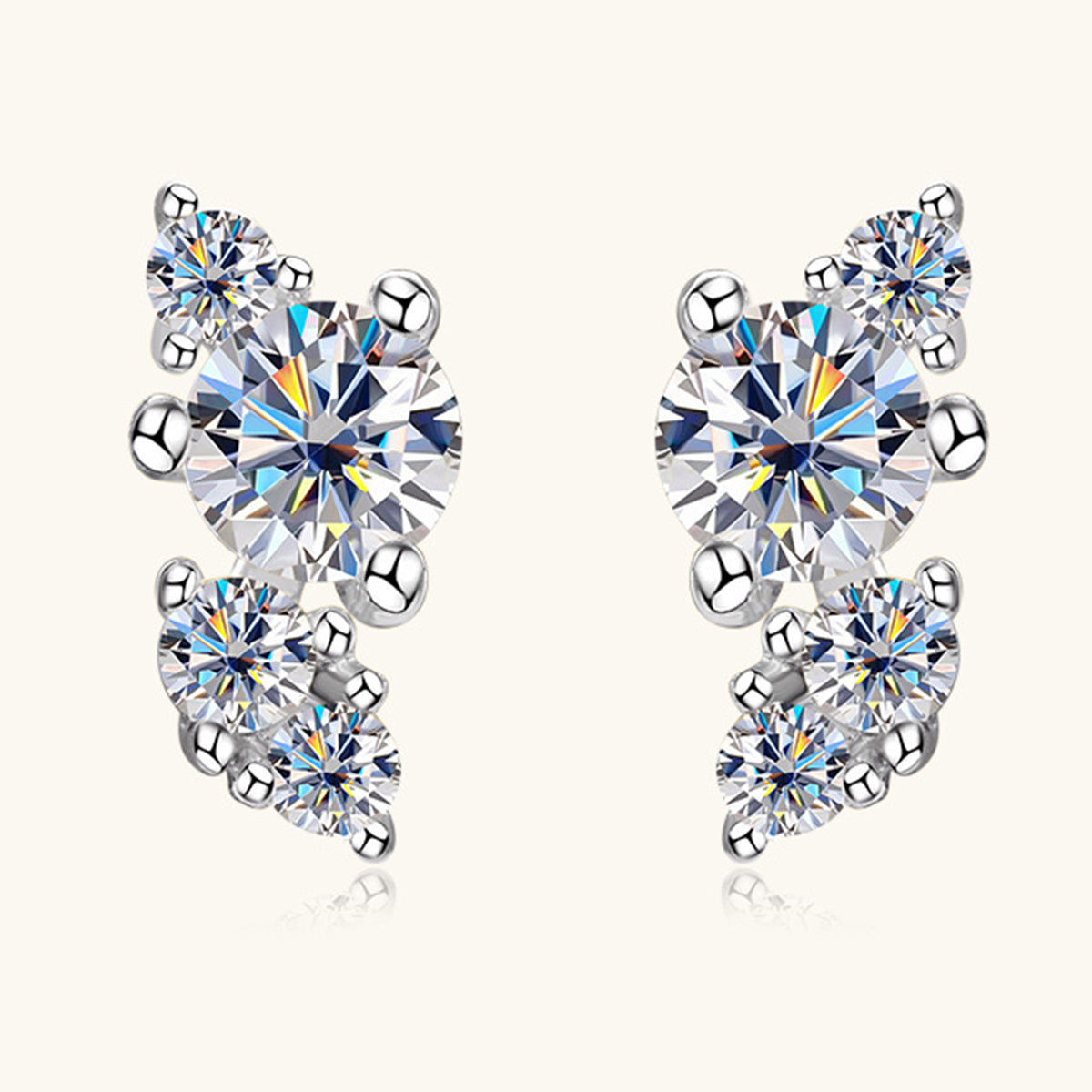 925 Sterling Silver Moissanite Stud Earrings Trandify Deal