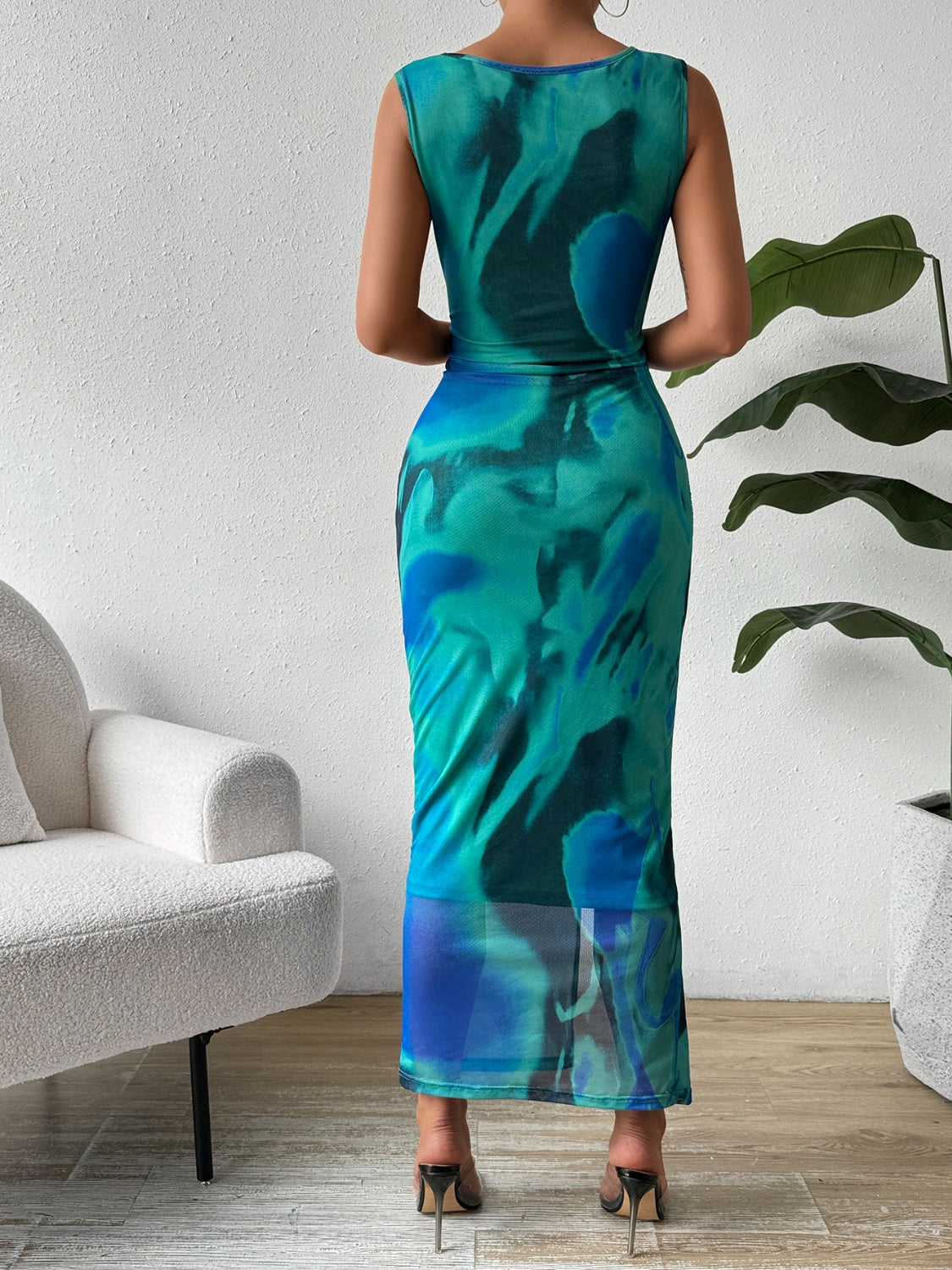 Honey Slit Round Neck Midi Tank Dress Trandify deal