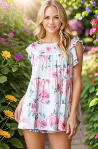 Heimish round-neck ruffled tunic – casual plus-size women’s top – free shipping USA
