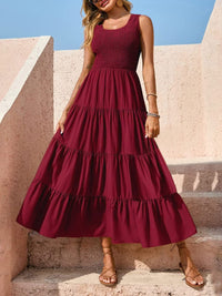 Tiered Smocked Wide Strap Dress Trandify Deal
